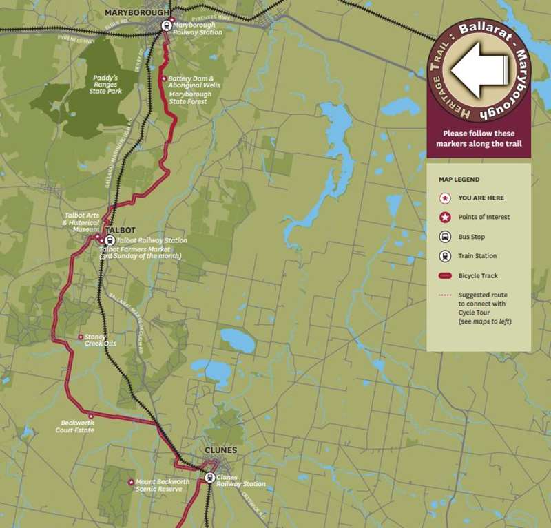 Ballarat-Maryborough Heritage Cycle Trail Map