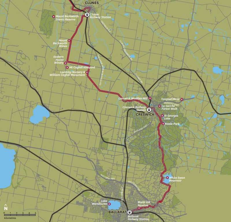 Ballarat-Maryborough Heritage Cycle Trail Map