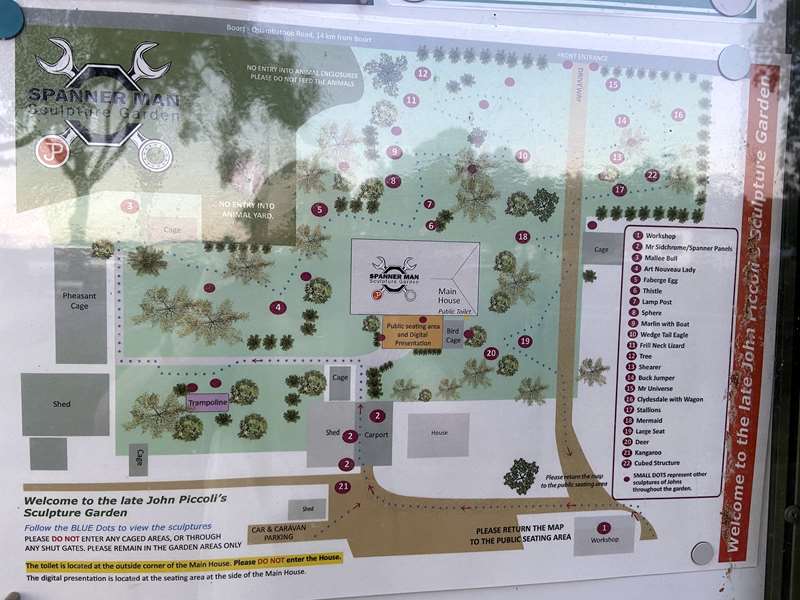 Barraport - Piccoli's Spanner Sculptures Map