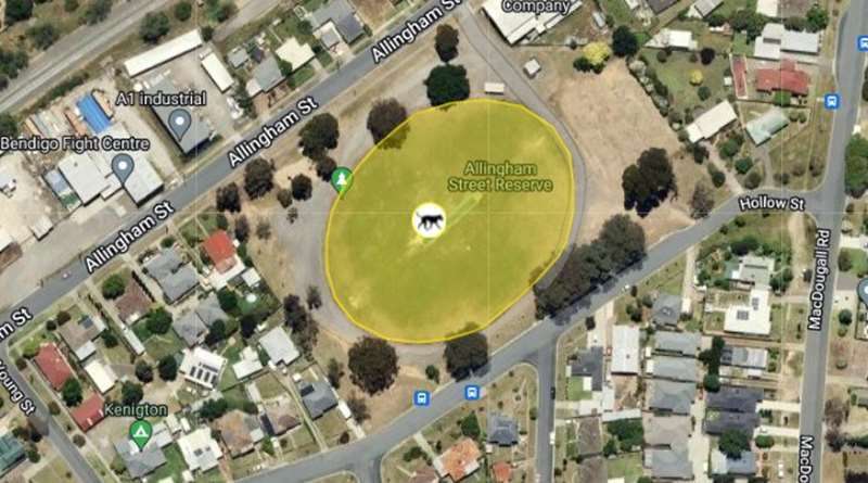 Bendigo - Allingham Street Recreation Reserve Dog Off Leash Area (Golden Square) Map