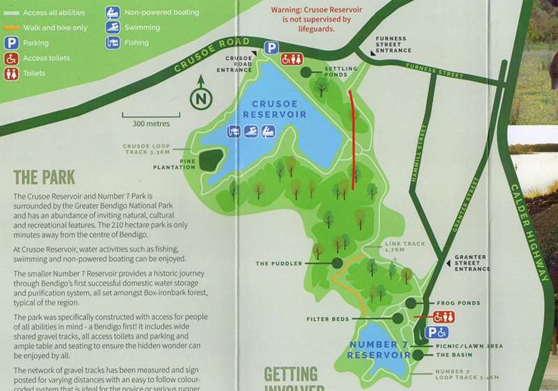 Crusoe Reservoir and No. 7 Reservoir and Park Map