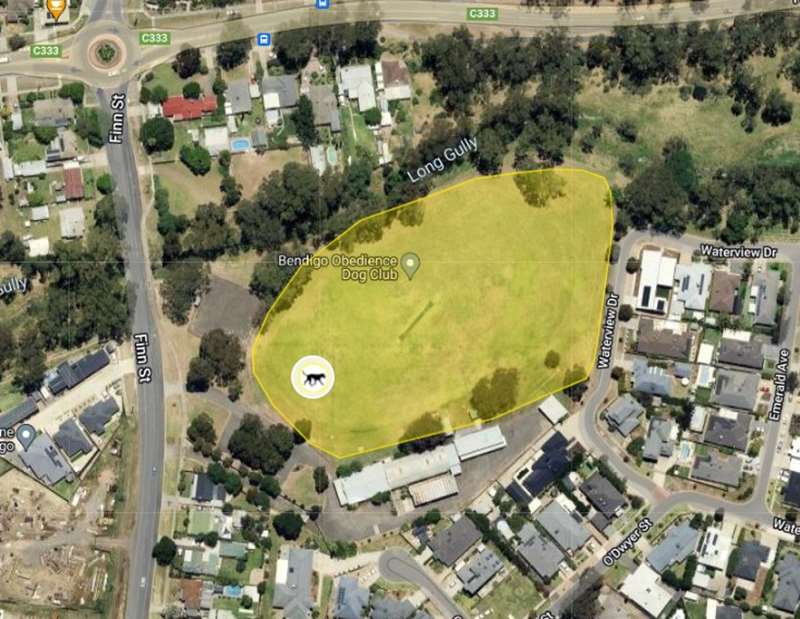 Bendigo - Finn Street Reserve Dog Off Leash Area (White Hills) Map