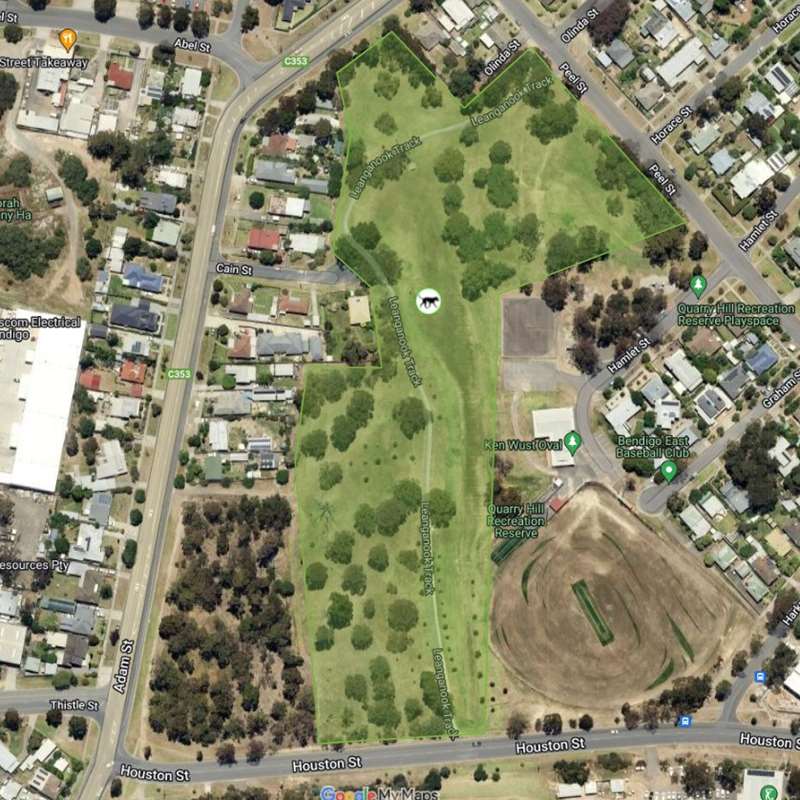 Bendigo - Quarry Hill Reserve Dog Off Leash Area (Quarry Hill) Map