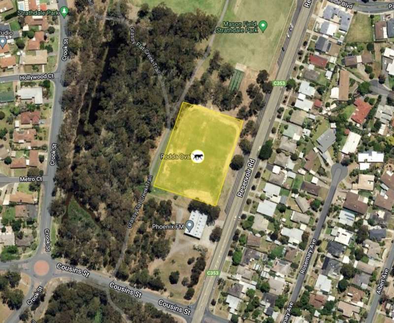 Bendigo - Rodda Field Dog Off Leash Area (Strathdale) Map