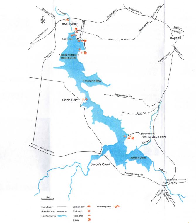 Cairn Curran Reservoir Map