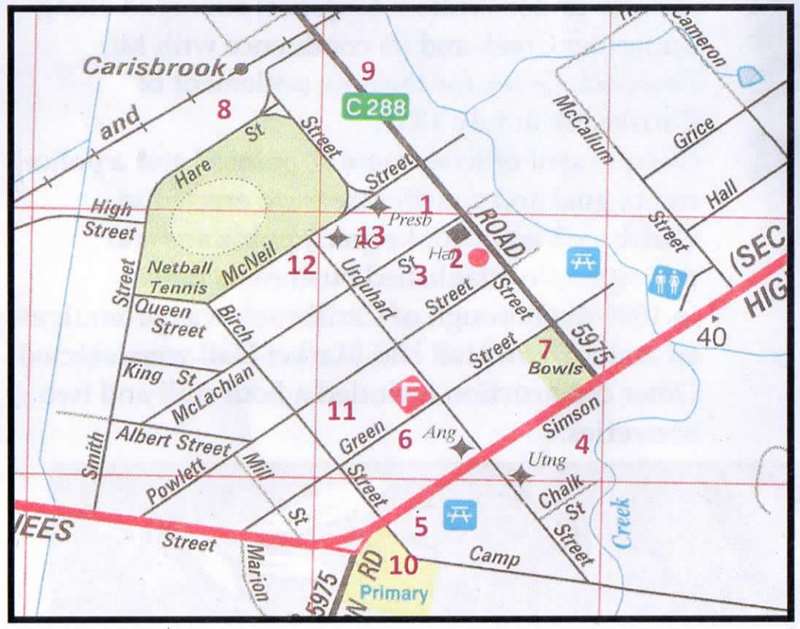 Carisbrook Significant Historic and Heritage Sites Map