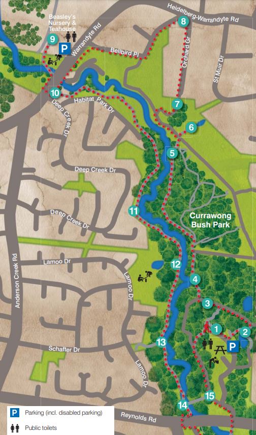 Currawong Bush Park to Mullum Mullum Creek Walk (Doncaster East)