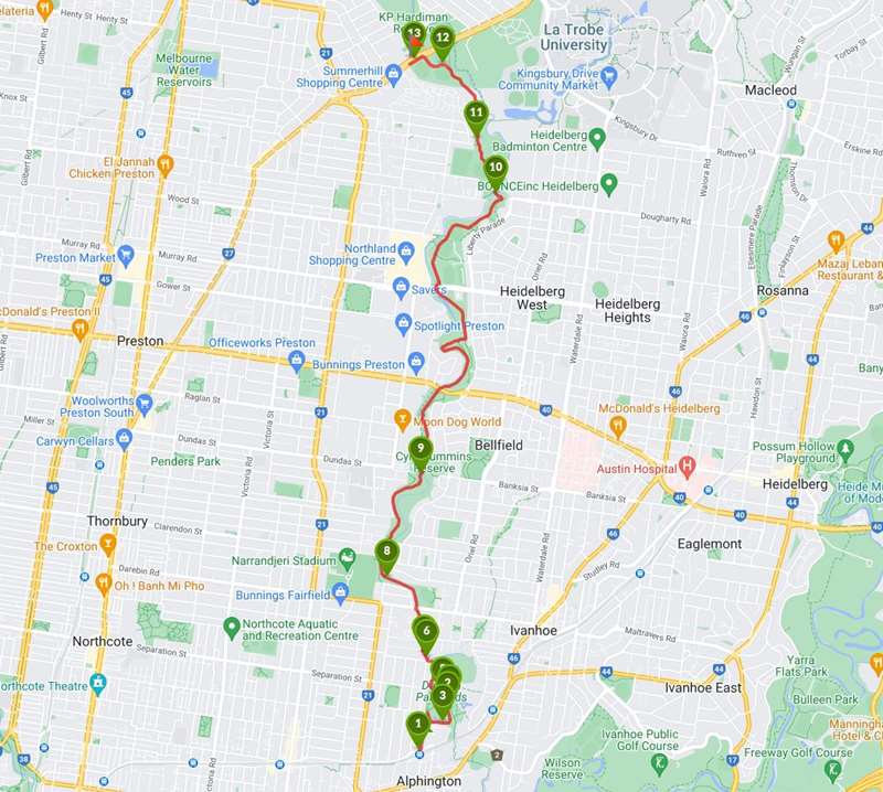 Darebin Creek Trail Walk (Alphington to Bundoora)