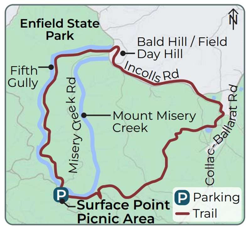 Enfield - Bald Hills Loop Trail Walk Map