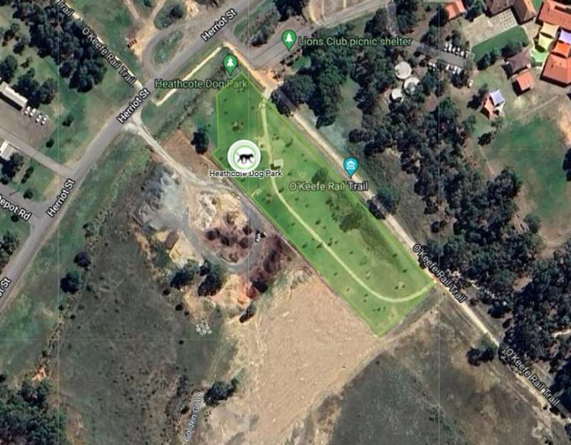 Heathcote Fenced Dog Park Map