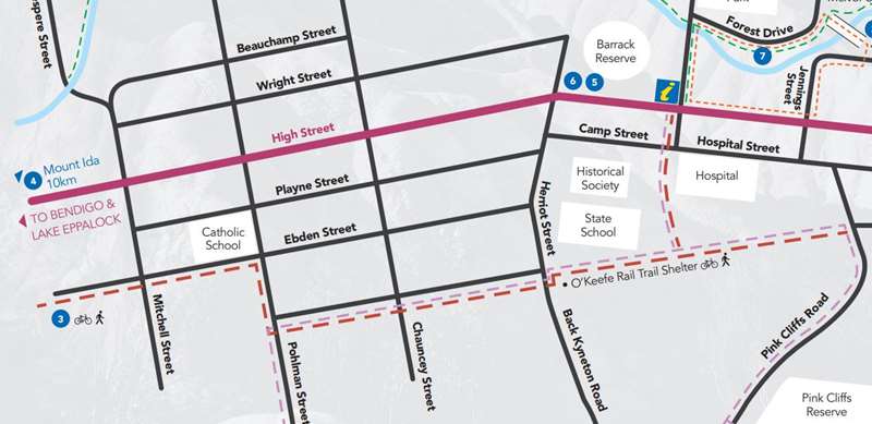 Heathcote Walks O'Keefe Rail Trail Map