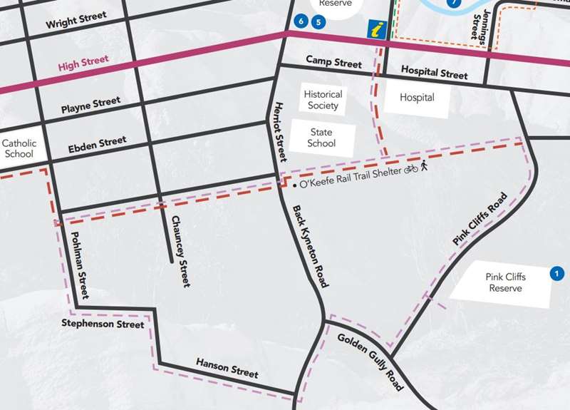 Heathcote Walks Pink Cliffs Map