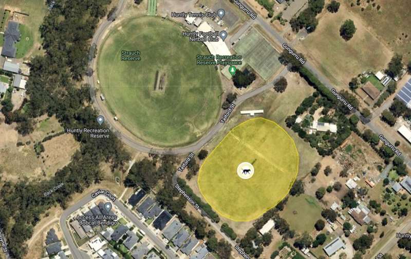 Huntly - Junior Oval Strauch Reserve Dog Off Leash Area Map