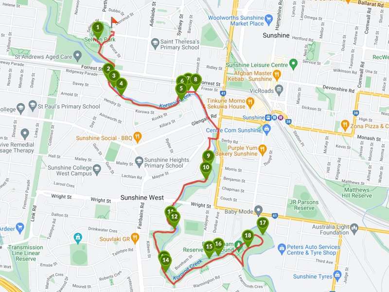 Kororoit Creek Trail (Albion to Sunshine West) Map