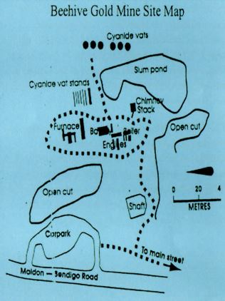 Maldon - The New Beehive Mine Site Map