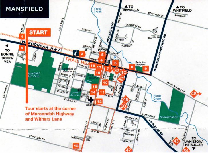 Mansfield History & Heritage Discovery Tour Map