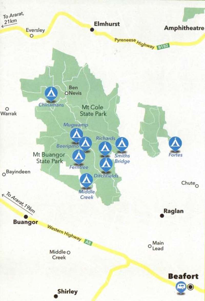 Mount Cole State Forest Camping Site Map