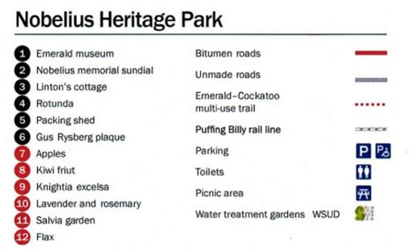 Nobelius Heritage Park Map Legend