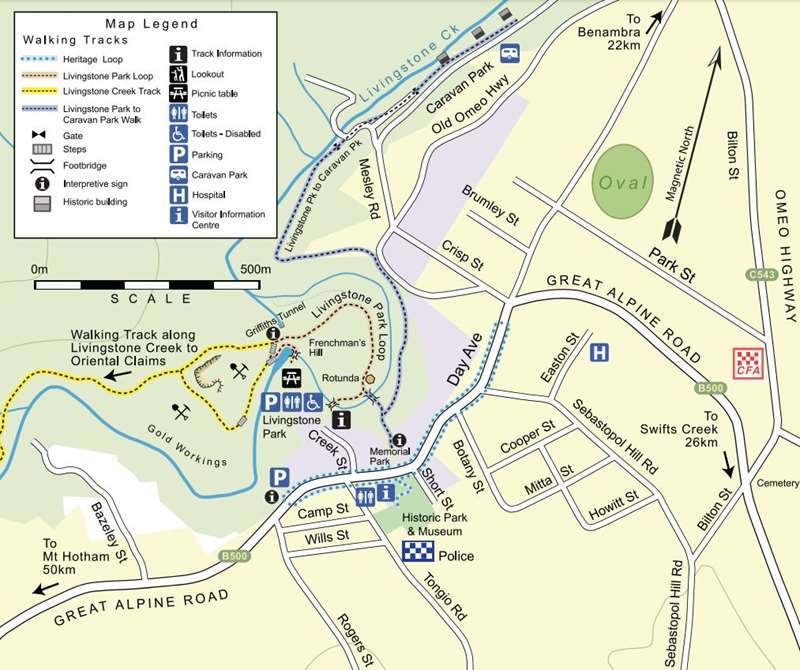 Omeo Town Walks Map