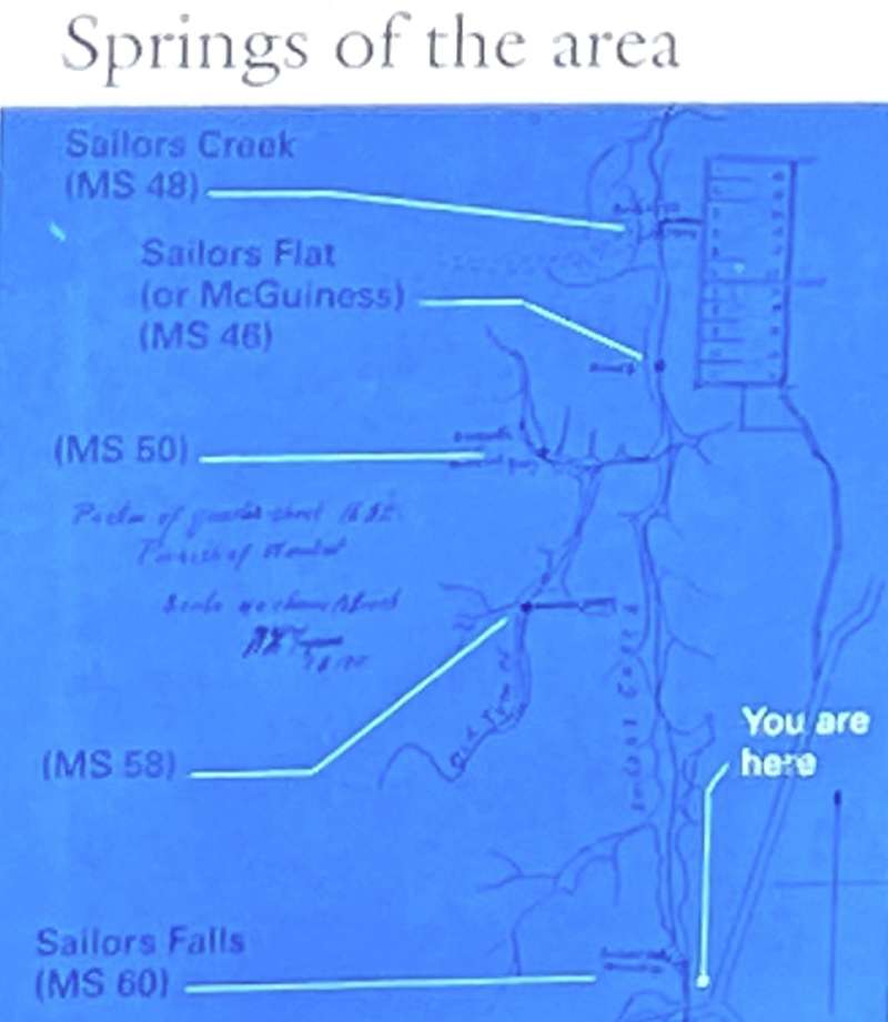Sailors Falls Mineral Spring Map