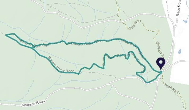 Boden's Water Races Loop Walk Map