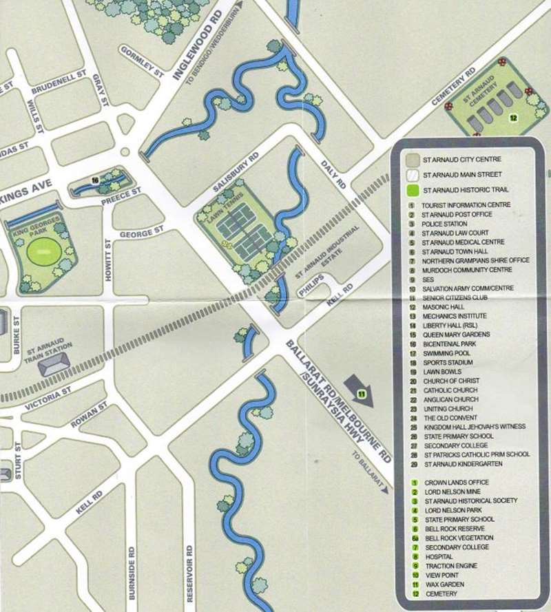 St Arnaud Historical Locations Map