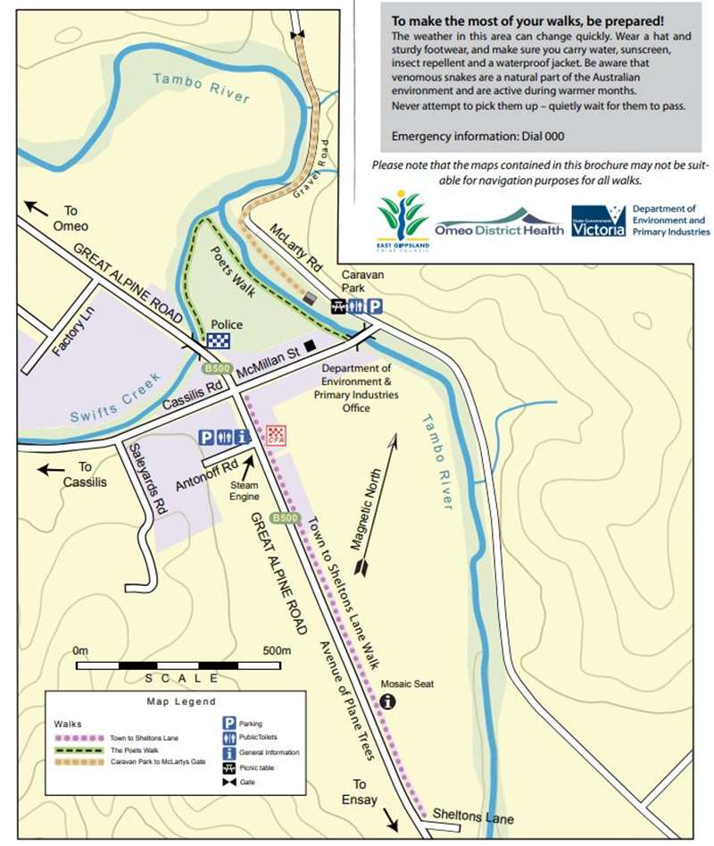 Swifts Creek Town Walks Map