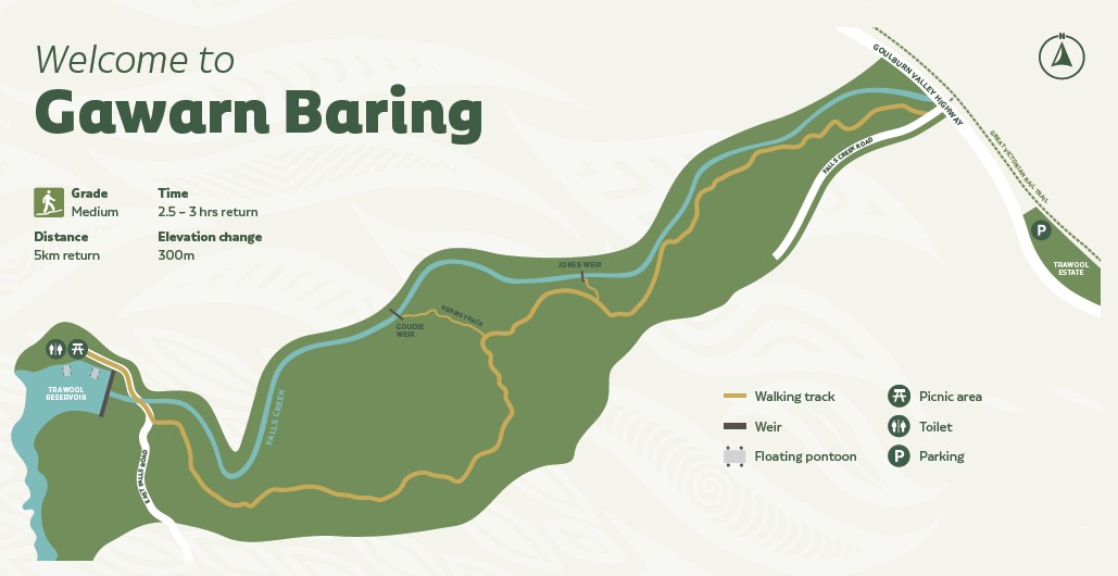 Trawool - Gawarn Baring Walking Track Map