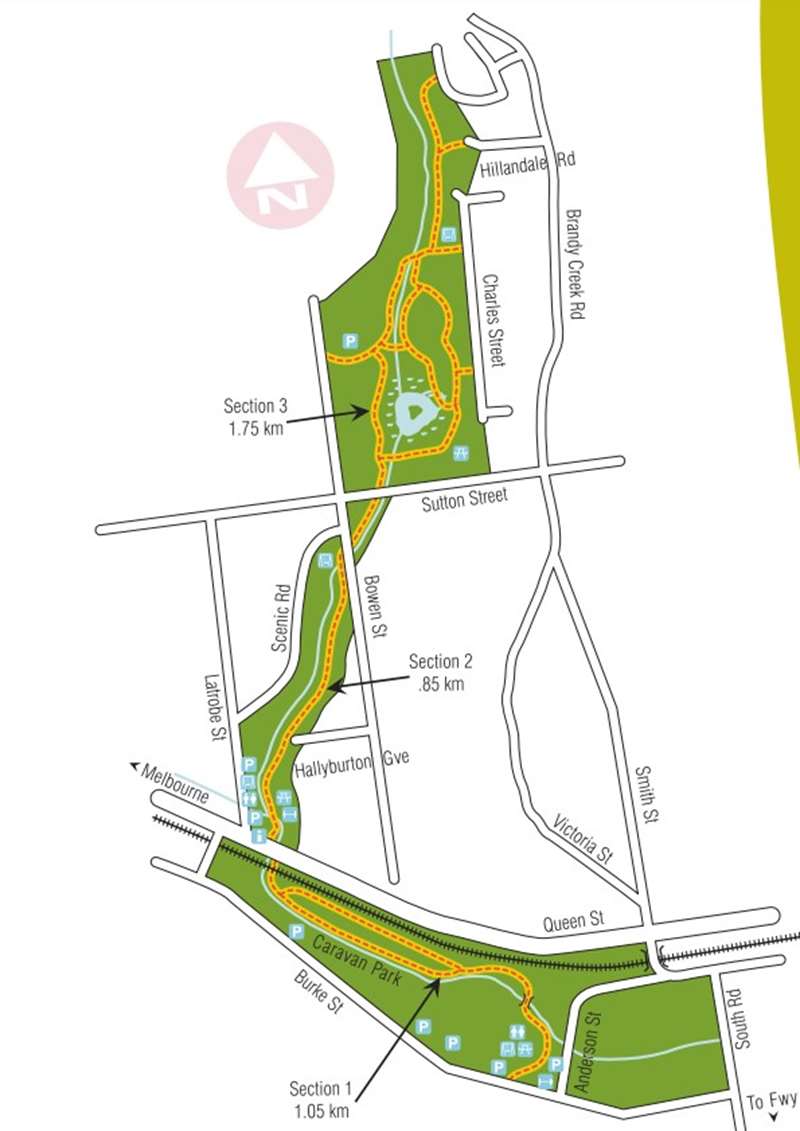 Warragul - Linear Park Arts Discovery Trail Map